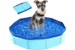 MAIROX Piscina per Cani, Piscinetta per Cani, Piscina Cani Pccoli, Piscina per Cani Taglia Grande, Piscina Pieghevole per Cani, Portatile Vasca da Bagno per Animali Domestici (50 x 8 cm)