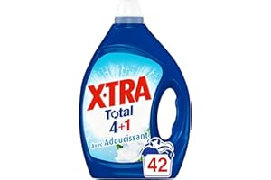 X•Tra Total - 42 lavages - Lessive liquide - 4 en 1 - Entretien du linge - Avec adoucissant - Efficace dès 20°C - Propreté - Eclat - Fraîcheur - Engagé pour vous - Economique - Emballage recyclable