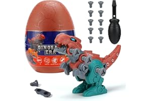 VoMii Dinosaurier Ei Spielzeug - DIY Montage Dino mit Schraubendreher - Für Kinder ab 3-8 Jahren - Lernspiele Kinderspielzeug - Geschenk für Jungen Mädchen (T-Rex)