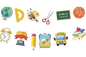 UNIIDECO 2 PCS Welcome Back to School Banner Back to School Decorations First Day of School Banner Garland for School Classroom Door Office Bulletin Board Decorations 11.8 Feet