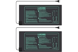 LUXBIRD 2er-Pack Heizmatte Zimmergewächshaus Wärmematte Reptil Dragon Temperatur Heizkissen Amphibien Pet Mat Wärmer Bett Matte, IP67 10" x 20,75" LB-HM 21W EU Stecker