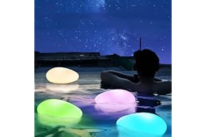 FUYO Lot de 3 lampes solaires d'extérieur à LED avec télécommande - 8 couleurs - Pierre décorative solaire - Pour extérieur et intérieur - IP67 - Étanche - Pour chemin de jardin, piscine, pelouse