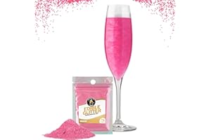 Twinkle my Drink® Purpurina comestible para bebidas color Rosa - Decoración para fiesta revelación de género Niñas - Purpurina comestible rosa para vino espumoso y licor -12g para más de 60 bebidas