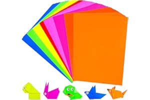 PENPRIS 80 Blatt fluoreszierendes farbiges Cardstock - 8 Farben Kunsthandwerk Konstruktionspapier, A4 Größe 65lb/180gsm helles Farbkartenpapier für Drucker, Kartenherstellung, Einladungen, Scrapbooking PAC07