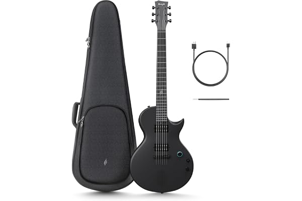 Enya Guitare Électrique Nova Go Sonic - Guitarra Intelligente Noire en Fibre de Carbone avec Haut-Parleur sans fil 10 W, Préréglages Intégrés, Câble de Chargement, Clé de Réglage et Sac de Transport