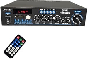 OKANEMOQI 360W Mini Verstärker HiFi, Bluetooth 5.0 Lautsprecher 2-Kanal Stereo Amplifier Avec LCD-Bildschirm, Tragbares UKW-Radio, SD-Karte/USB-Eingang/UKW-Radio, für zu Heimlautsprecher oder Ihr Auto