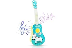Ynanimery Toddler Ukulele Toy Guitar for 3-6 Year Old Boys Girls, Kids Musical Instrument with 4 Adjustable Strings,Toddler Children Beginner Interactive Toys Gift (green)