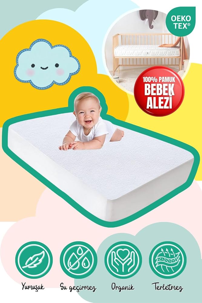 Bebeğiniz Için 360° Yüksek Koruma: Su Geçirmez, Antibakteriyel Ve Kaliteli Mikro Bebek Alez Beyaz-70 x 140