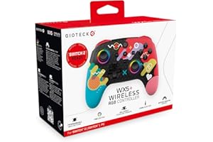 Gioteck WX5+ Doodle - Wireless Controller for Nintendo Switch 2 - Chat Menu Button - Hall Effect Thumbs and Triggers - Customisable RGB - Programmable Back Buttons