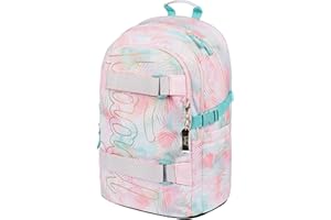 Baagl Schulrucksack für Jungen Mädchen Teenager - Skateboard Rucksack - Kinderrucksack mit Laptopfach und Brustgurt für Schule, Weiterführendeschule, Mittelschule