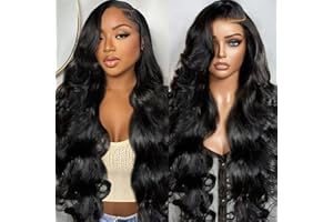 EOOL 30 Pouces Perruque Cheveux Humain Densité 200% Body Wave 13x6 HD Lace Front Wig Human Hair Perruque Femme Naturelle Brésilien Sans Colle Cheveux Humain Glueless Wig Human Hair Couleur Naturelle