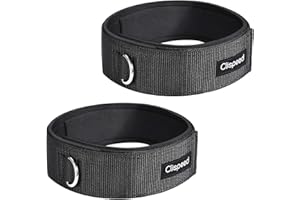 CLISPEED 2 correas para el muslo de fitness acolchadas con anillo en D y correa de tobillo para gimnasio, máquinas de cable, correas para el muslo, para hombres y mujeres