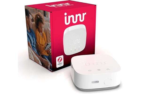 innr Zigbee Gateway, WLAN, Fonctionne avec Alexa, Siri Shortcuts, Hub Zigbee pour éclairage intelligent, commande vocale, contrôle intelligent, pont Zigbee, BG 220