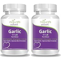 Nature's Velvet 500 mg Garlic Pure Extract Tablet,60 Veggie Capsules - Pack of 2