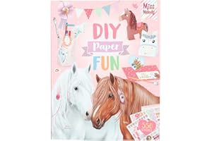 Depesche 12121 Miss Melody DIY Paper Fun - Set de Livres créatifs avec 32 Pages colorées pour bricoler et créer des Lettres, des Cartes Postales et Bien d'autres Choses, Autocollants Cheval Inclus