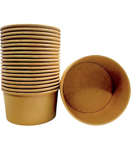 50 Insalatiere Con Coperchio In Cartone 1300 Ml | Ciotole Monouso Per Picnic E Feste