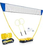 Filet de badminton portable, filet de badminton intérieur/extérieur pour jardin, cour, sport, divertissement, entraînement, 6,5 x 0,5 m (rouge