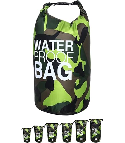 POPOYU 10L Borsa Impermeabile,Blu Waterproof Zaino Impermeabile Sacco Impermeabile Con Tracolla Regolabile,2L/5L/10L/15L/20L/30L Dry Bag Per Outdoor