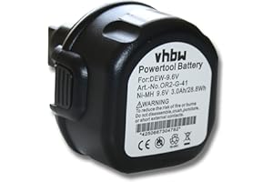vhbw Akumulator zastępczy do Black & Decker A9242, A9265, A9272, A9274, DC9062, DE9074 kompatybilny z DeWalt, ELU do elektronarzędzi (3000mAh NiMH 9,6V)