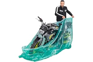GZM TELO COPRI MOTO RIPARA IMPERMEABILE ANTI GHIACCIO GARAGE PIEGHEVOLE PROTEZIONE CORROSIONE MISURA S-L Lunghezza: 280 cm, altezza: 200 cm