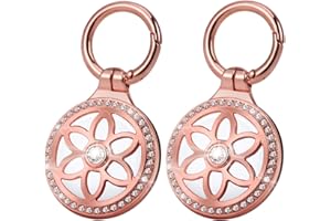 2er Pack Airtag Hülle - ONEONTA Airtags Schlüsselanhänger für Airtag Anhänger - Air Tag Hülle für Apple Airtag - Airtag Schlüsselanhänger, Metall,Ganzkörper Kratzfest, Stoßfest, Roségold+Roségold