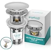 Engelbach&reg; Universal Drain Valve Washbasin with Overflow - Click Clack with 4 Seals - Suitable for Standard Basins - Installa