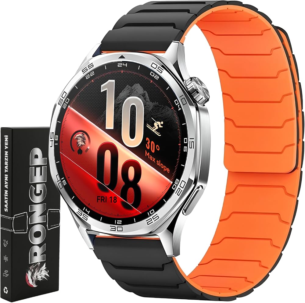 Rongep [Magnex Loop] Huawei ile Uyumlu 22mm Kordon GT7/GT7 Pro/GT6/6 Pro/Runner 2/GT5/5 Pro/GT4/GT3 46mm için 1.Sınıf Silikon GT7 Pro Kordonu Güçlü Manyetik Tasarımlı GT7 46mm Kordon