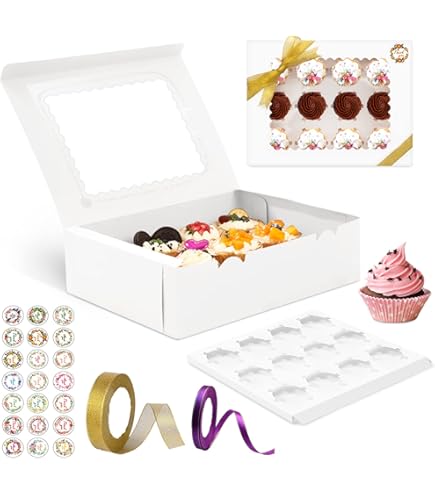 Cupcake box voor 12 cupcakes wit - Alles voor de thuisbakker