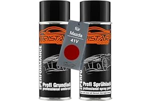 TRISTARcolor Pintura automotriz Set de botes de spray para Mazda 41V Soul Red Metallic/Rubinrot Metallic Fondo pintura base aerosol 400 ml