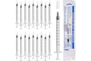 WINBEST 60 siringa da 1 ml con tappo, siringa in plastica senza ago, siringa in plastica per ricarica e misura olio applicatore di liquidi per l'alimentazione di animali domestici laboratori scientifici