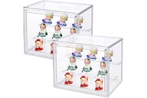 Siyecioa Vitrine pour Collection, Boîte de Présentation Transparent, Vitrine Acrylique avec Porte Magnétique pour Funko Pop, Figurine Pop, Maquette, Action Figurine, Blind Box 27×17×21.5cm（2pcs）