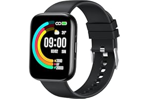 ANCwear Smart Watch for Women Men, 1.78" Large Touch Screen Fitness Tracker Watch with 24H Heart Rate/SpO2/Sleep Monitor,IP68 Waterproof Smartwatch for Andriod iOS (Black)