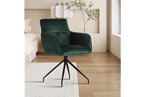 ‎HIPIHOM HIPIHOM Esszimmerstuhl Bürostühle mit Armlehne, Moderner Samtstuhl für Wohn-Esszimmer (1 Dunkelgrün)