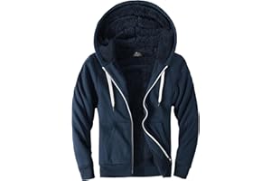 LLdress Giacca con Cappuccio da Uomo Felpa con Cappuccio con Cerniera Fodera Calda Giacca Invernale con Tasche Felpa in Pile per Escursionismo Campeggio