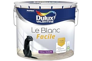 Dulux Valentine Le Blanc Facile - Peinture Intérieure Murs, Plafonds, Boiseries - Facile à appliquer - Velours Blanc 10 L