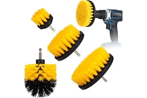 Birshe 4Pcs Brosse de Nettoyage Perceuse,Brosse Perceuse Électrique,Perceuse Nettoyage Kit,Nettoyage Voiture Brosse,Convient pour la Cuisine Voiture Roue Carrelage,Les,Baignoire Carreaux et Voiture.