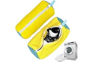 qianduoduo 2 pezzi Sacchetto Scarpe Lavatrice, Lavatrice del Sacchetto di Scarpe 39 * 19CM, Sacchetti Scarpe Lavatrice,Sacca per Lavare le Scarpe in Lavatrice(giallo)