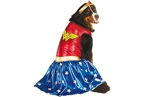 RUBIES Rubie's unisex adult 580286 Official Rubie s DC Comic Wonder Woman Pet Dog Costume Super Hero Gift Big Dog Size XXXL, Black, XXL UK