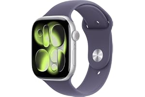 Watch Series 11 GPS 46 mm med boett i Aluminium silver, och Sportband i purpurdimma M/L. Sömnpoäng, träningsmätare, häl