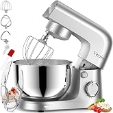 Vezzio Mixer, 1500W | 4.5 L Bread Kneader for Pastries, Stainless Steel Mixer, Whisk, Rods and Splash Protection 10 Speeds Pr