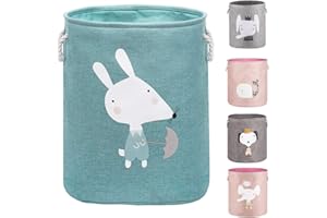 AXHOP cesto ropa sucia con tapa, 55cm cesto juguetes, cesta de juguetes para niños, ropa y decoración de habitaciones. la mejor canasta de regalo para niños, gatos, perros.