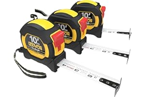 LEXIVON Cinta métrica DuaLock de 10 pies / 3 m | Hoja de 3/4 de pulgada de ancho con revestimiento de nylon, acabado mate | Pies/Pulgada/Fracciones/Métrico [LX-203]