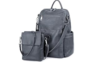 UTO Femme Sac à Dos avec Sangle Multi Poches Bien Organisé Similicuir Doux Vogue Elégant Fashion Cuir Synthétique