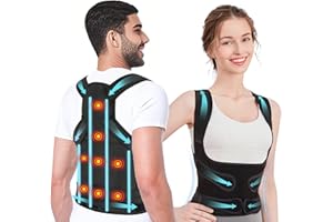WVWMYM Rücken Geradehalter Damen Herren, 8 Magnete Haltungskorrektur Rücken, Einstellbare volle Rückenlehne Nacken Schultern Zurück Gerader, Skoliose Rundrücken Korrektur Bietet Form Damen Herren (Grau, L)