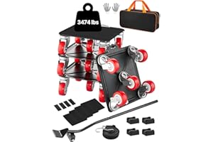 VEVOR Carrello per Mobili, Carico Massimo 1575 kg, Trasportatore per Mobili con 5 Ruote Girevoli a 360°, Pannello in Acciaio al Carbonio, Set di Utensili Scorrevoli per Sollevamento Mobili Gravosi