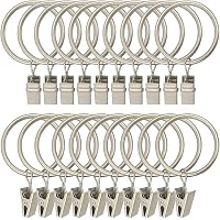 Anneaux Rideau Avec Pince QMAHA - Lot De 30 - Acier Inoxydable Or - Pour Tringle Jusqu'à 5/8" - Sans Rayure
