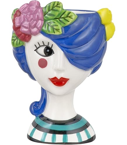 Vaso Decorativo Testa Di Giraffa In Resina Bianca - Per Interni Ed Esterni, Design Moderno