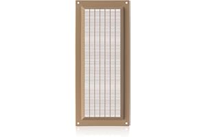 ABOUT VENT 300x130mm Griglia Ventilazione in Plastica ABS Beige con Zanzariera - Griglie Aerazione Rettangolari
