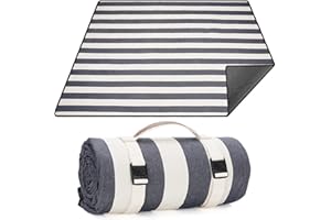 TWENTYNEXT Picnic Blanket Extra Large 57.1"x78.7" Waterproof & Sandproof Beach Picnic Mat, Machine Washable Folding Camping Rug with Carry Strap for Park, Outdoor Concerts, Hiking, Travel (Denim Blue)