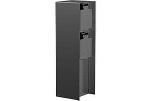 ledscom.de Presa da giardino a colonna POMI per esterni, IP44, a 2 vie, acciaio inox, nero, quadrata, 23 cm